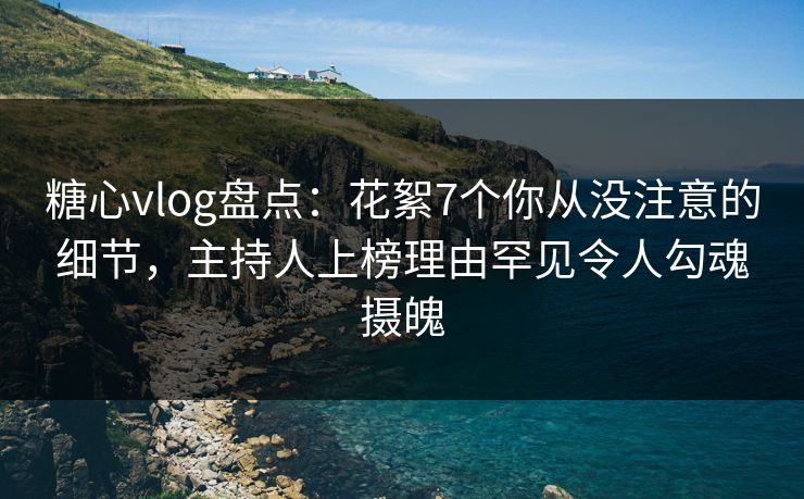 糖心vlog盘点：花絮7个你从没注意的细节，主持人上榜理由罕见令人勾魂摄魄