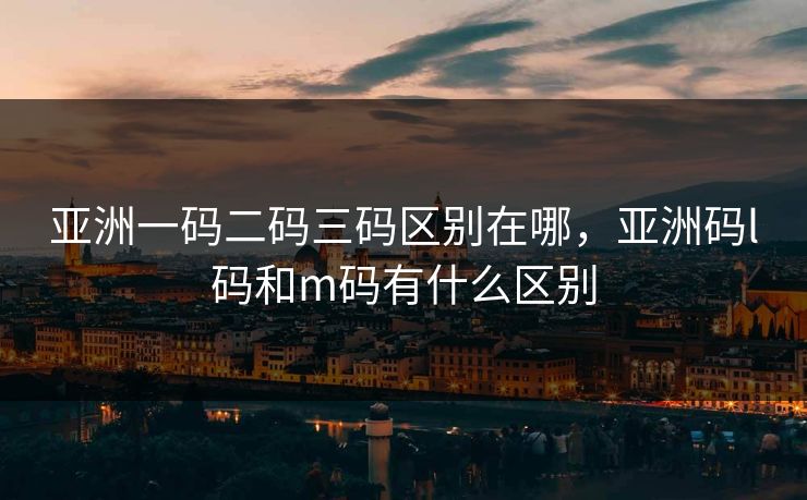 亚洲一码二码三码区别在哪，亚洲码l码和m码有什么区别