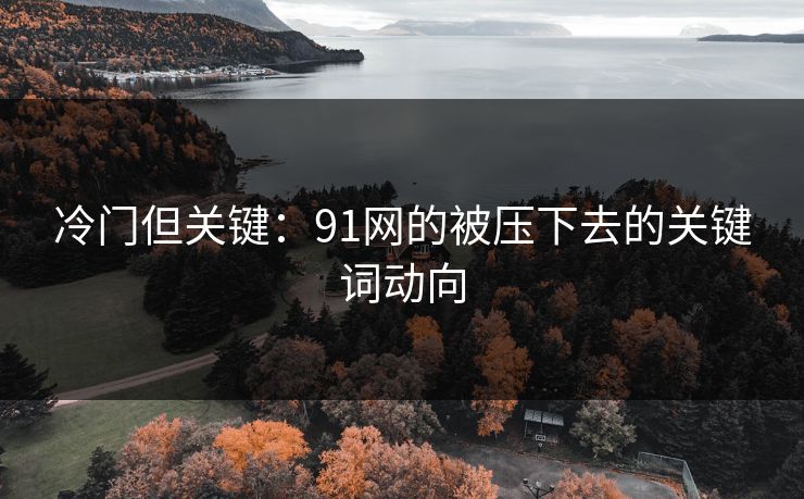 冷门但关键：91网的被压下去的关键词动向